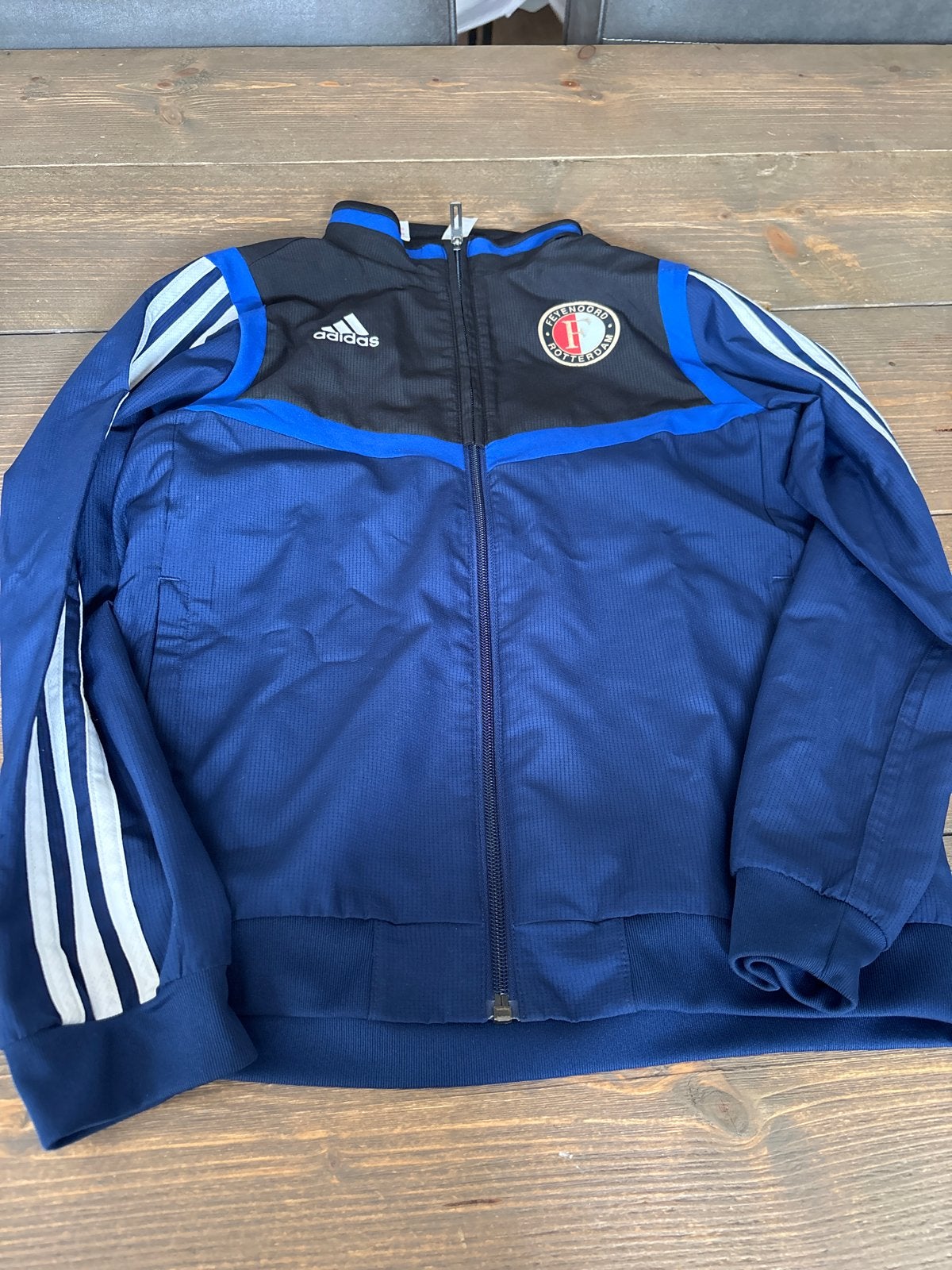 Adidas Feyenoord trainingsjack maat 140, Ophalen, Gedragen, Overige maten, Blauw