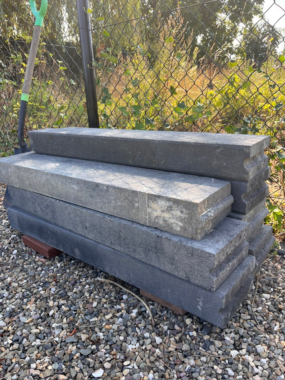 6 opsluitbandjes antraciet 100x20x10, Tuin en Terras, Tegels en Klinkers, Ophalen of Verzenden, Nieuw, Beton, Overige typen