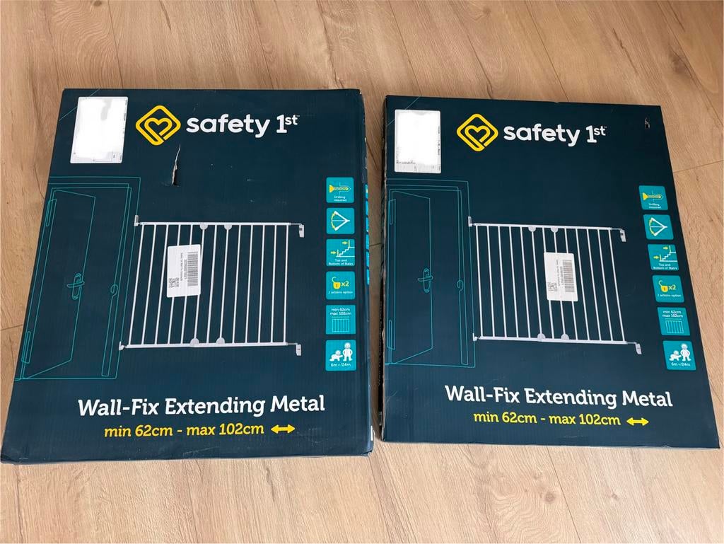 NIEUW! Safety 1st Wall-Fix Metalen Traphekjes Wit (2x), Kinderen en Baby's, Traphekjes, Ophalen, Nieuw, 100 tot 115 cm, Metaal of IJzer
