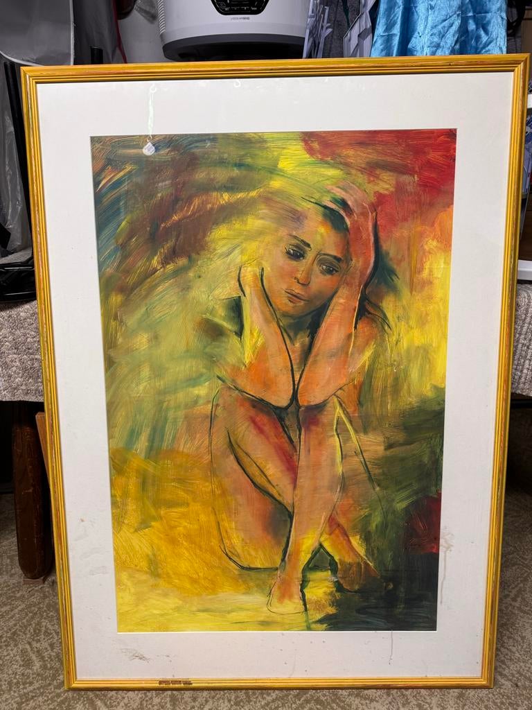 Schilderij naakte vrouw door D. Oostdam v. Hameren, Antiek en Kunst, Kunst | Schilderijen | Klassiek, Ophalen of Verzenden