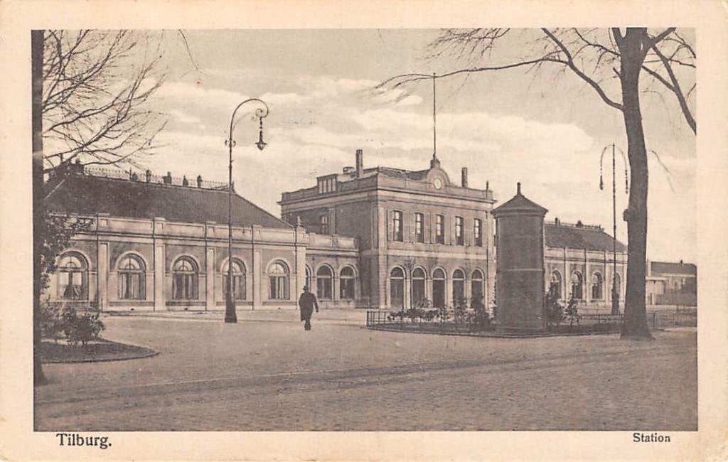 Tilburg Station 1915 Spoorwegen Noord-Brabant, Ophalen of Verzenden, Voor 1920, Gelopen, Noord-Brabant