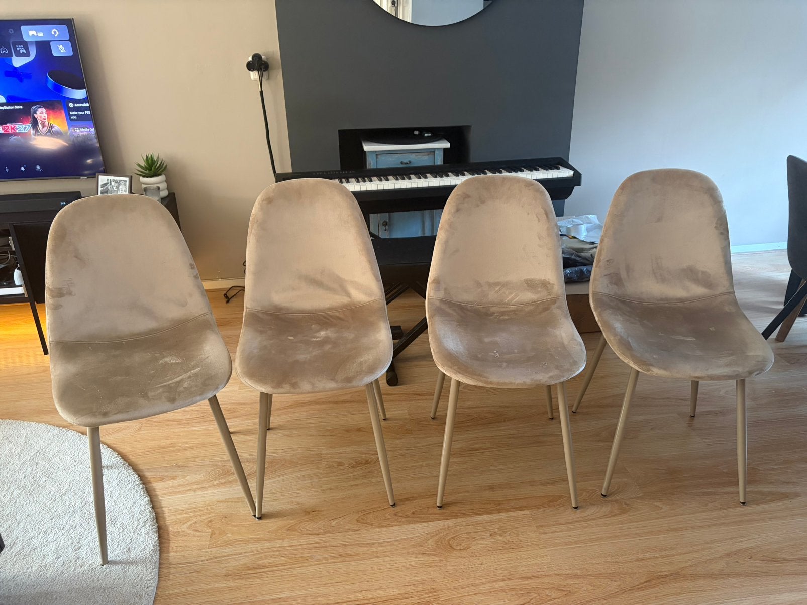 4 eetkamer stoelen, Ophalen, Zo goed als nieuw, Overige kleuren, Vier