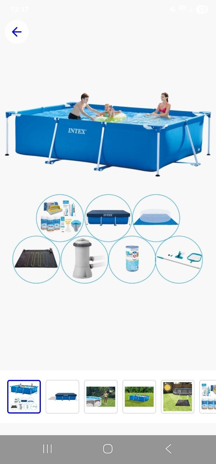 Intex Frame Zwembad 300x200x75 cm - Slechts 1 Zomer Gebruikt, Ophalen, Minder dan 80 cm, Zo goed als nieuw, Opzetzwembad
