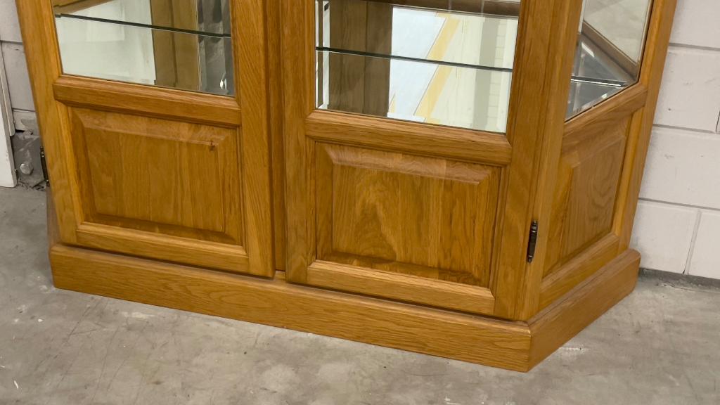 Vitrine kast Eiken, Huis en Inrichting, Kasten | Vitrinekasten, Ophalen, 100 tot 150 cm, Eikenhout, Zo goed als nieuw