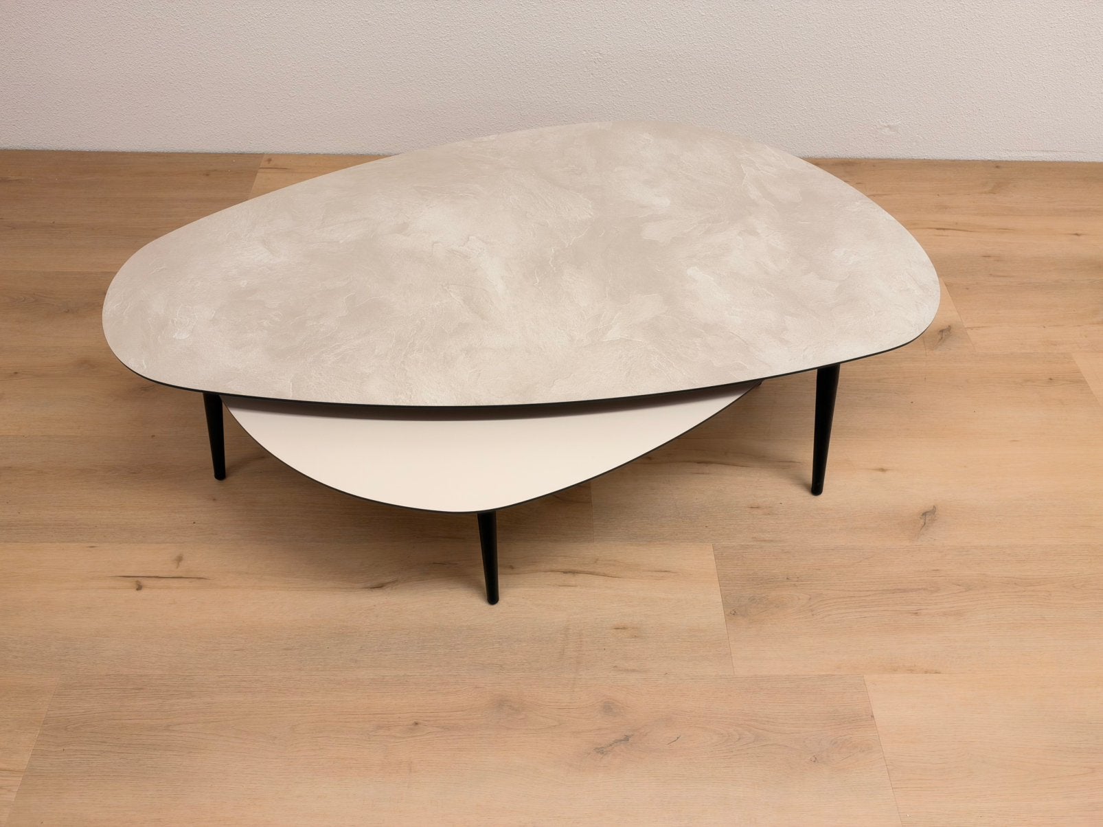 Salontafel set organische (kiezel vorm) warm beige, Huis en Inrichting, Ophalen, 100 tot 150 cm, 50 tot 100 cm, Zo goed als nieuw