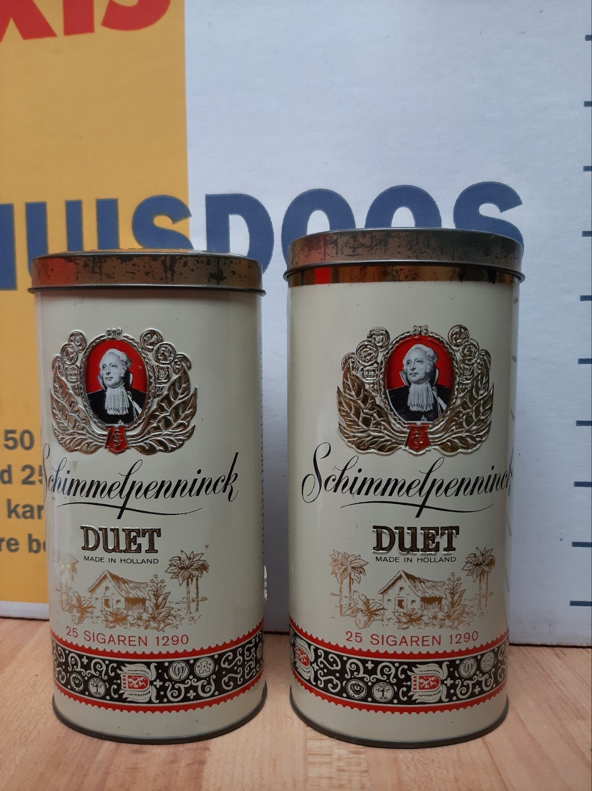 2 Vintage Schimmelpenninck Duet Sigaren Blikken, Ophalen of Verzenden, Gebruikt