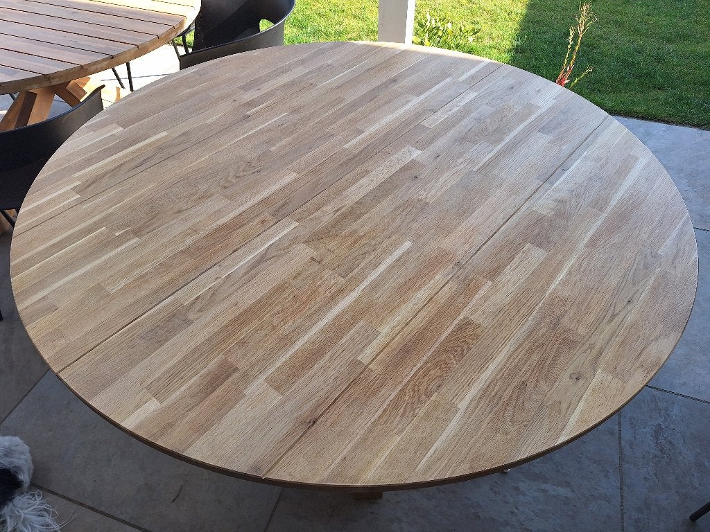 Eettafel Rhonda WOOOD 150cm eiken, Ophalen, 100 tot 150 cm, Zo goed als nieuw, Vijf personen of meer