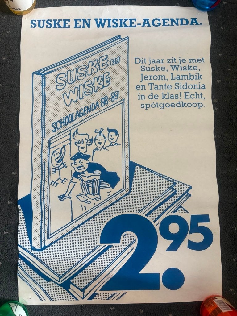 Suske en wiske poster, Ophalen of Verzenden, Gebruikt, A1 t/m A3, Sport
