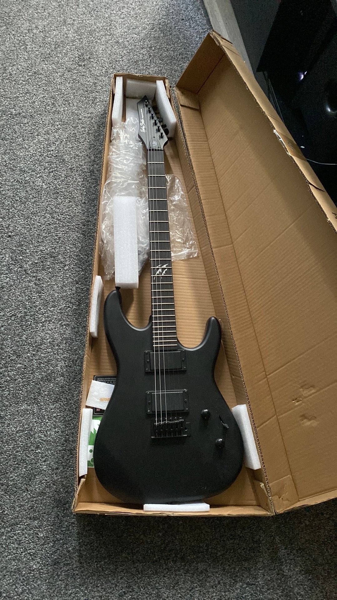 Harley Benton Gitaar met hb-20r amp + accessoires, Muziek en Instrumenten, Met versterker, Zo goed als nieuw, Solid body, Ophalen