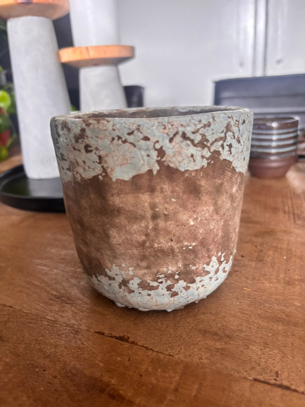 Leuke blauwe pot., Ophalen, Rond, Zo goed als nieuw, Aardewerk