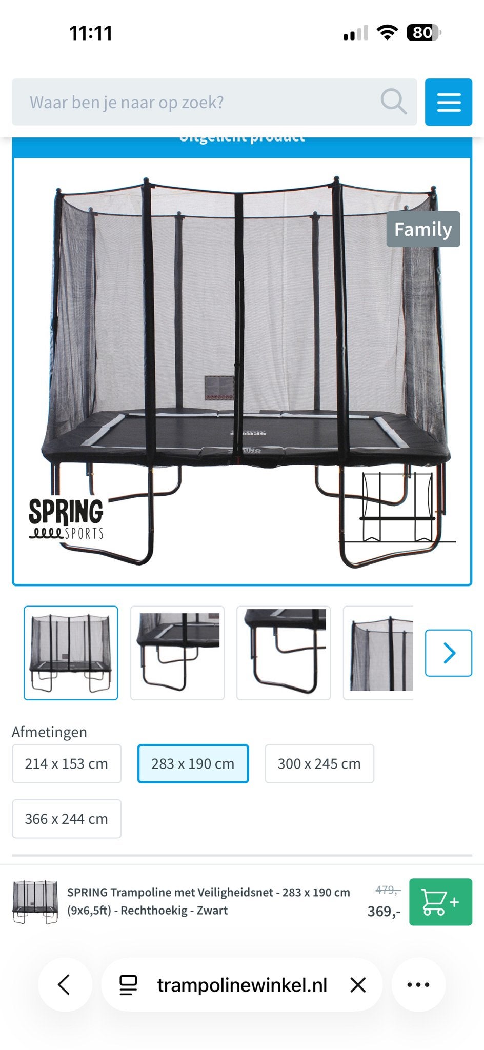 Trampoline, Ophalen, Zo goed als nieuw