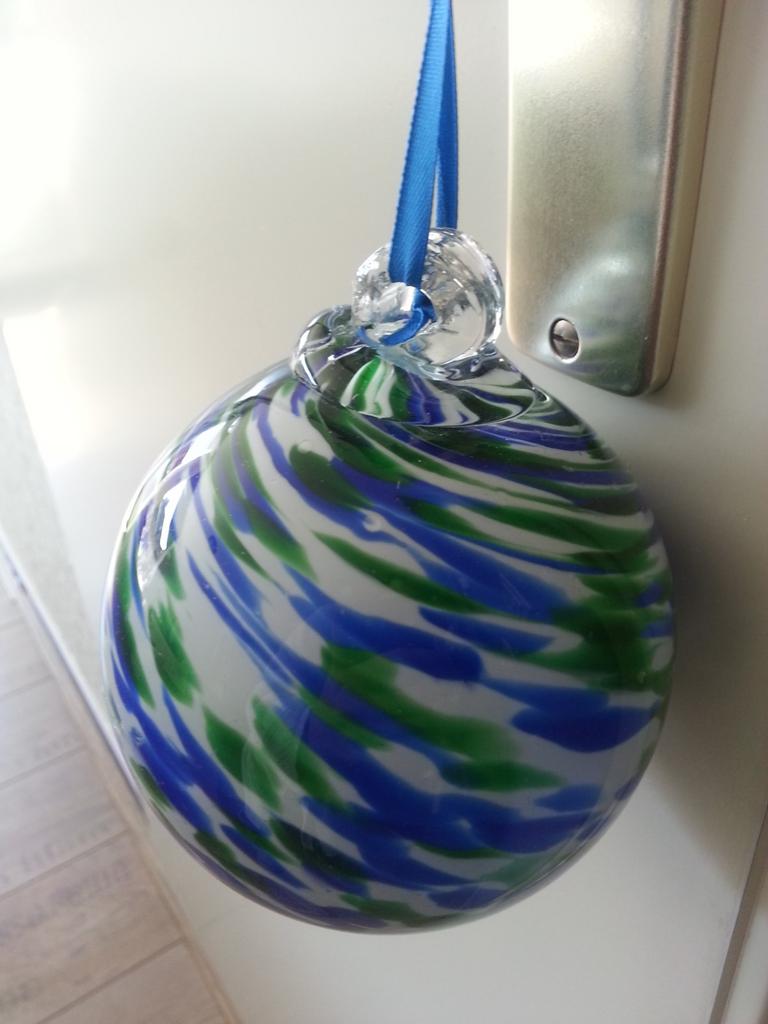 Oude murano heksenbol / heksenbal blauw groen, Ophalen of Verzenden