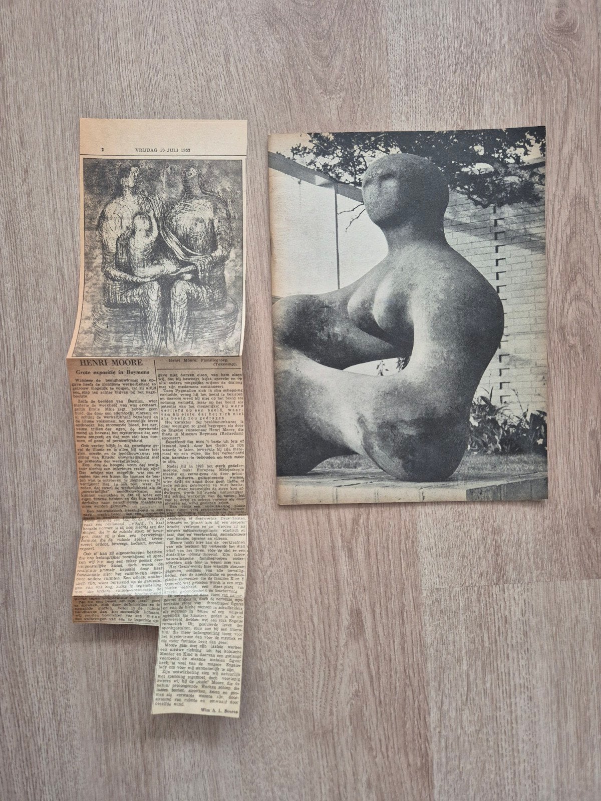 Henry Moore catalogus Stedelijk Museum 1950 (Sandberg) + kra, Boeken, Ophalen of Verzenden, Gelezen
