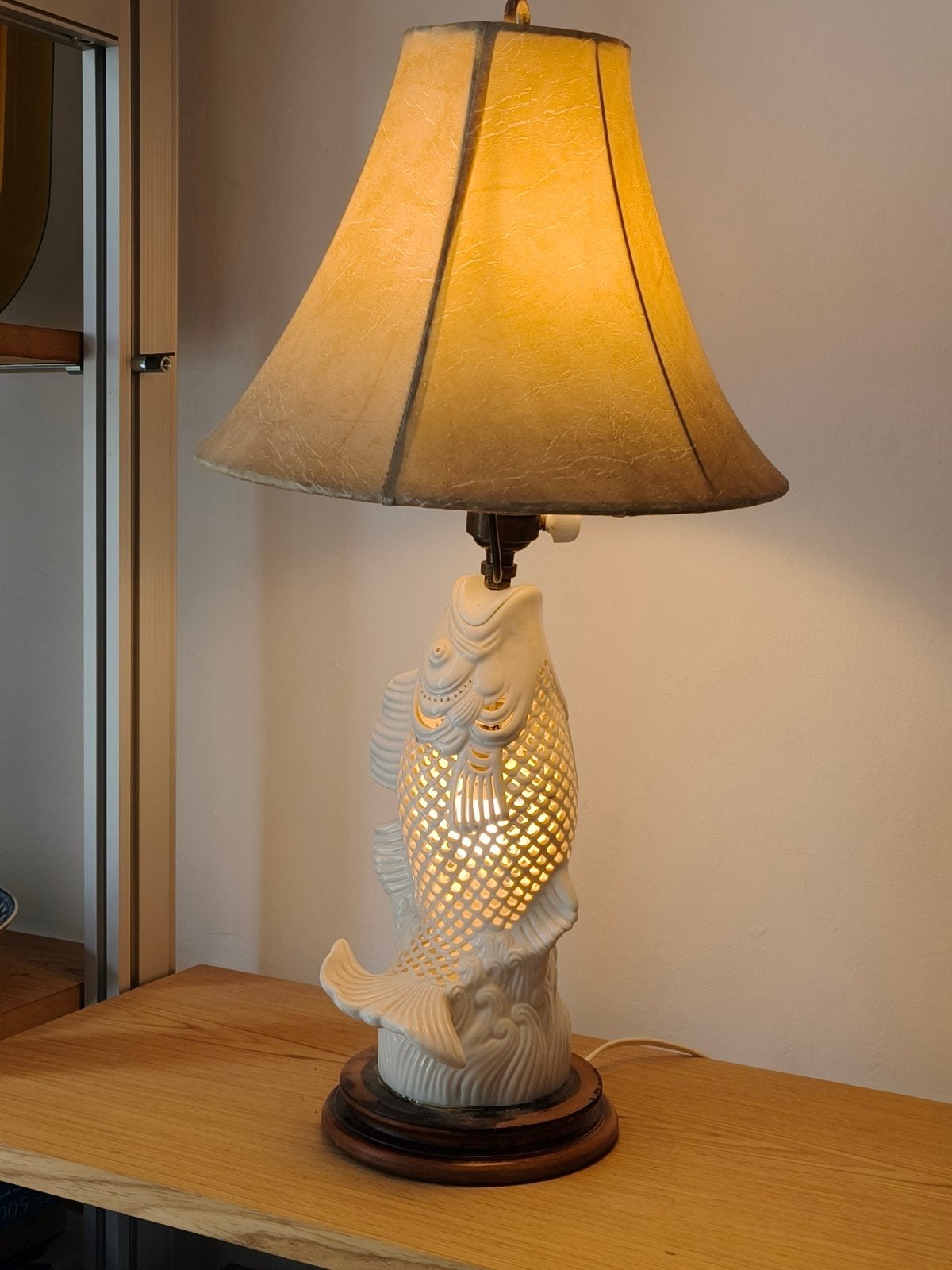 Blanc De Chine karper lamp, Ophalen of Verzenden
