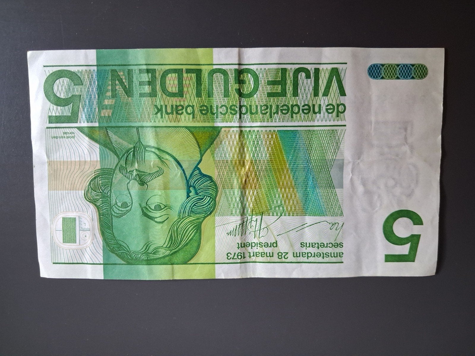 5 Gulden biljet 1973 briefje vojfje vijf, Postzegels en Munten, Bankbiljetten | Nederland, Ophalen of Verzenden, 5 gulden
