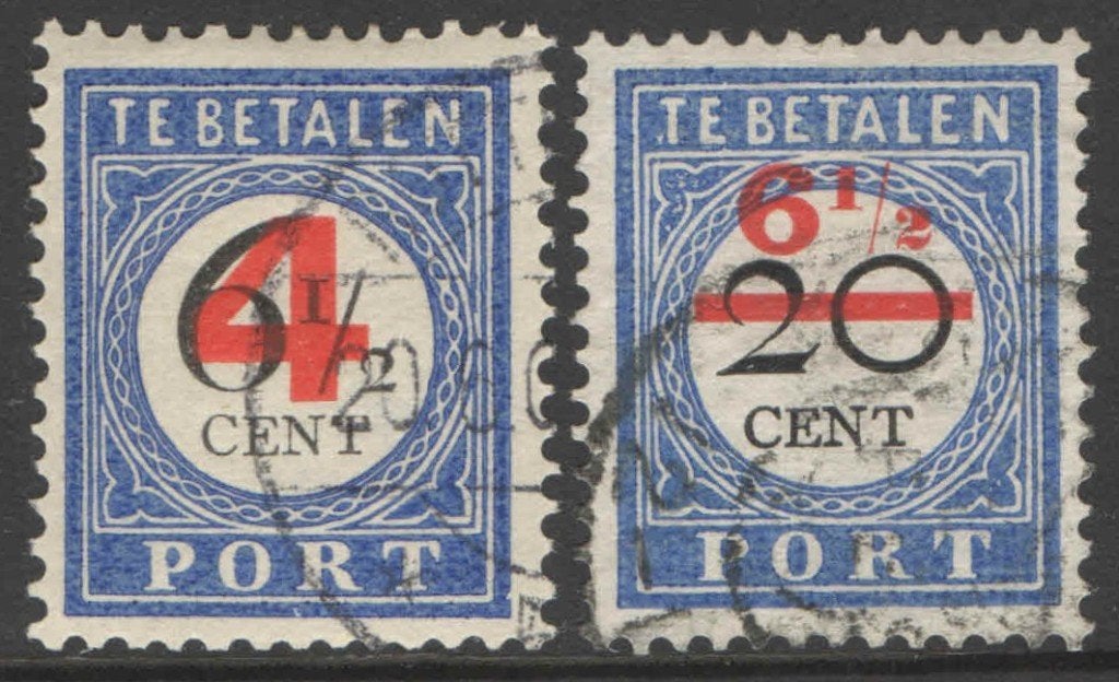 Nederland Port 29/30 gestempeld 1906-09, Ophalen of Verzenden, T/m 1940, Gestempeld