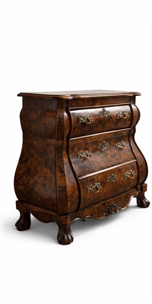 Antieke vintage buikkast met 3 laden - Biedermeier stijl, Ophalen