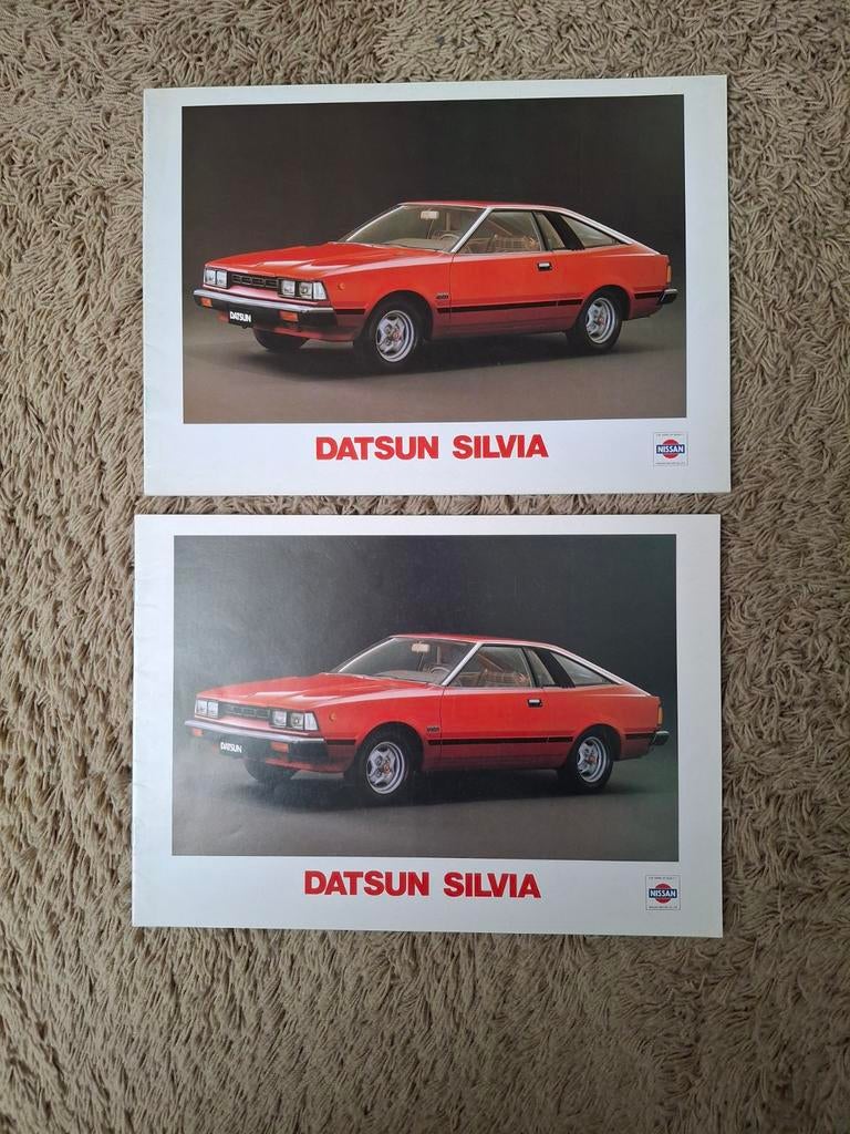 2x autofolder Datsun Silvia, Verzenden, Gelezen, Overige merken