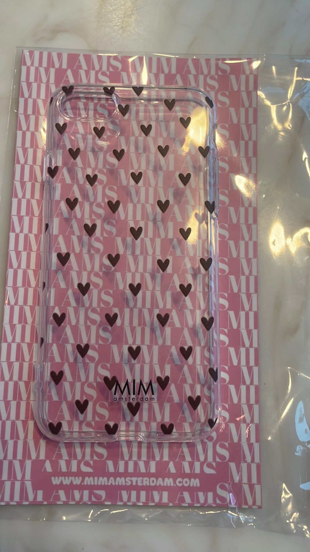 MIM Amsterdam hoesje iphone 7,8,se, Kunststof, Bruin, Nieuw, Hoesje of Tasje