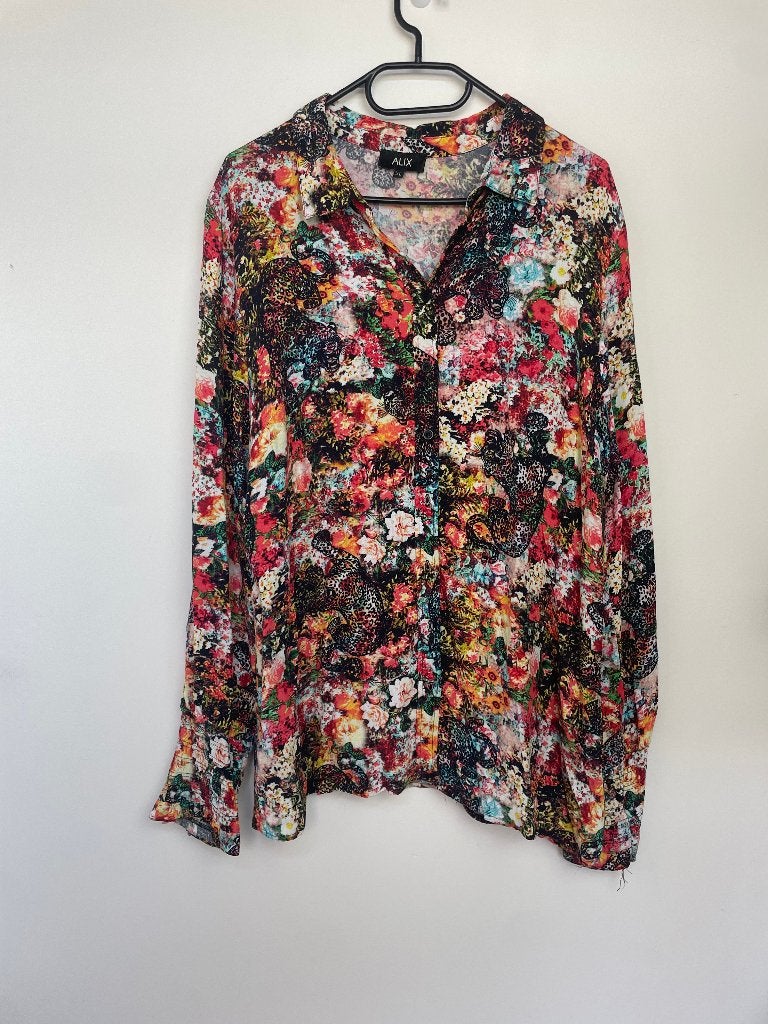 Alix the Label floral blouse maat XL kleurrijke losvallend, Koeweistraat 6G 4181CD Waardenburg The Netherlands, Maat 46/48 (XL) of groter