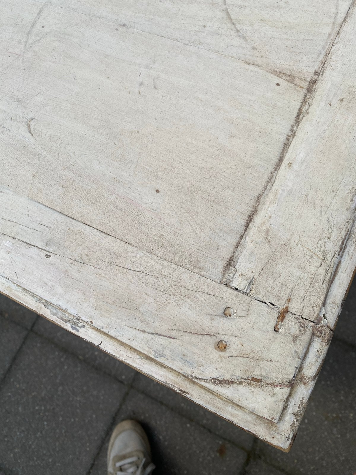 Vintage bijzettafeltje - Shabby Chic Stijl, Minder dan 55 cm, Gebruikt, Rechthoekig, Hout