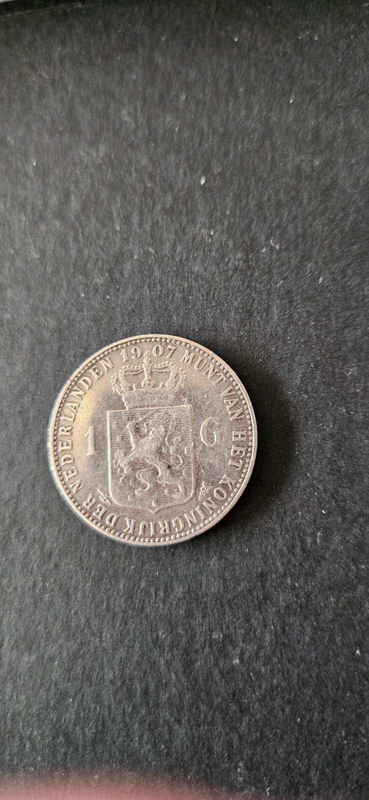 Zilveren gulden 1907 wilhelmina leuk muntje, 1 gulden, Zilver, Ophalen of Verzenden, Koningin Wilhelmina