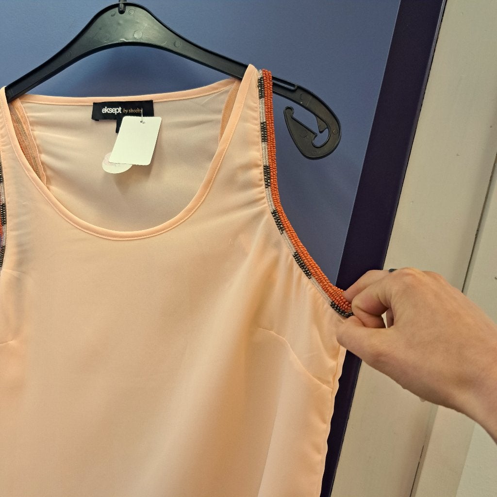 Eksept top oranje-roze achtig+ kraaltjes S 38325, ., Ophalen of Verzenden, Zo goed als nieuw, Eksept