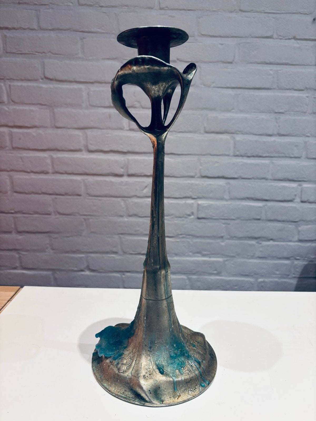 Art Nouveau /Jugendtill Kandelaar KURZ, Antiek en Kunst, Ophalen of Verzenden, Overige materialen