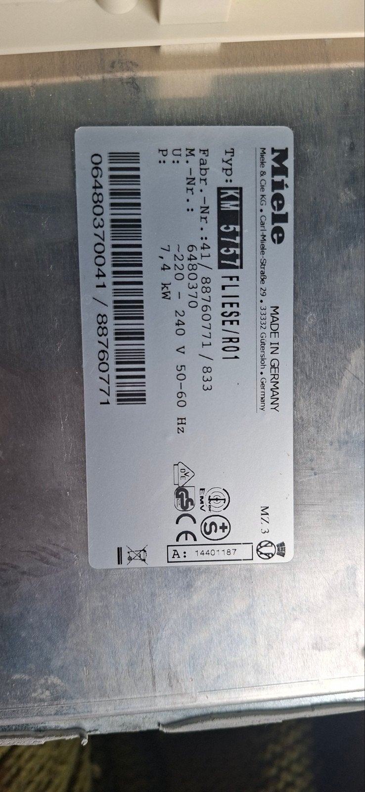 Miele KM 5751 Inductiekookplaat - defect na bliksem, Witgoed en Apparatuur, Kookplaten, Gebruikt, Inbouw, Inductie, 4 kookzones
