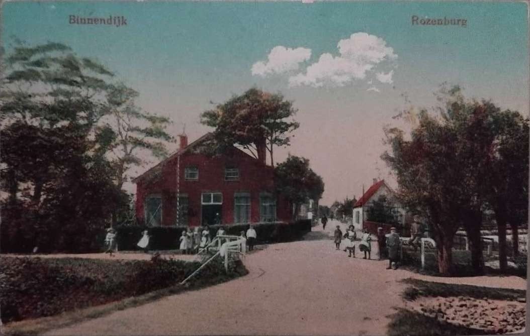 Binnendijk Rozenburg (Zuid-Holland) – ca. 1915, Ophalen of Verzenden, Voor 1920, Gelopen, Zuid-Holland