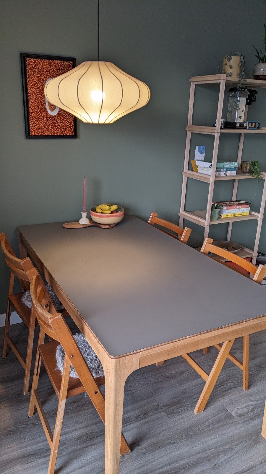 Sav & Okse Rikke tafel met Fenix blad 160x90, Huis en Inrichting, Ophalen, Eikenhout, 50 tot 100 cm, Zo goed als nieuw