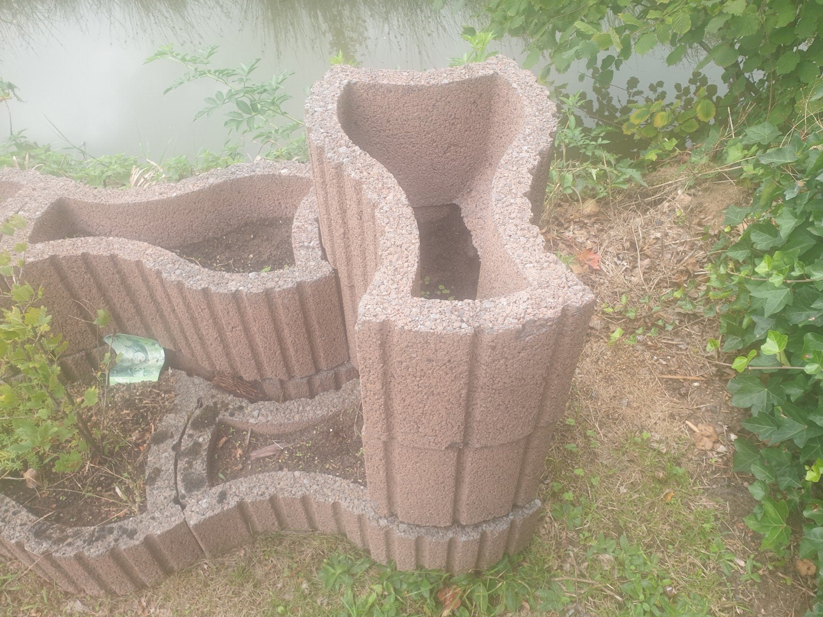 Stapelbare bloembakken van beton . 55 stuks., Ophalen, Gebruikt, Overige vormen, Beton