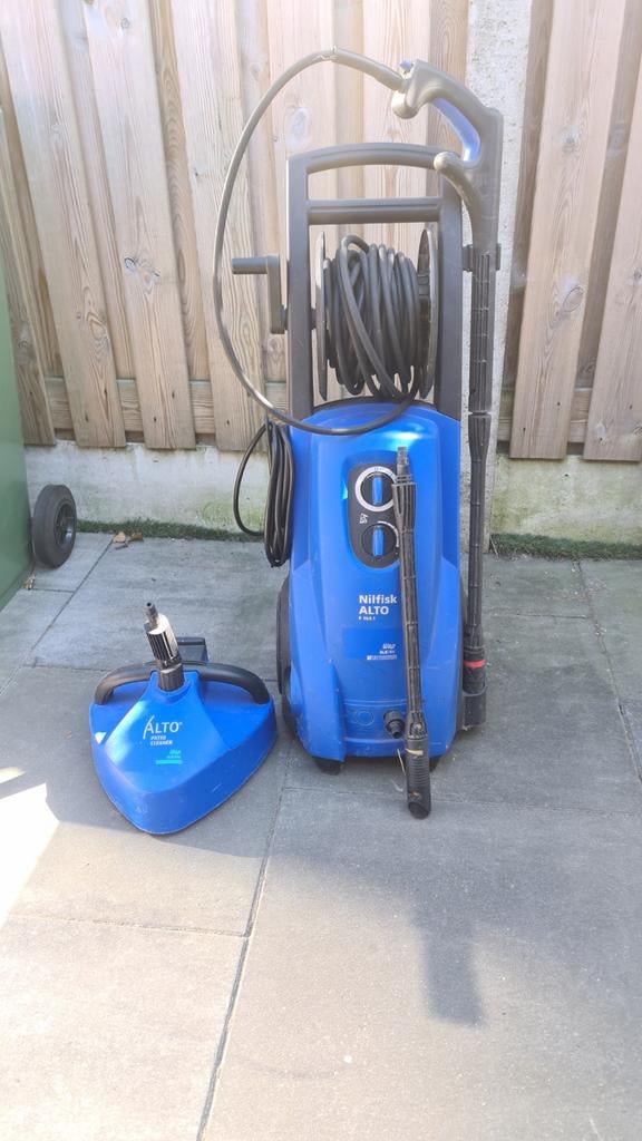 Professionele hogedrukreiniger met patiocleaner, Ophalen, Gebruikt, Elektrisch, Nilfisk Alto