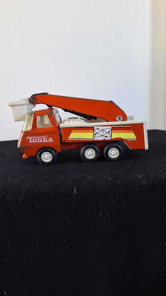 Vintage Tonka Speelgoed Vrachtwagen met Kraan, Verzamelen, Ophalen of Verzenden, Gebruikt, Auto's