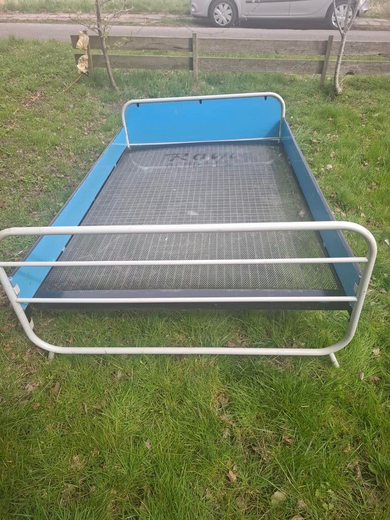 Vintage Gispen bed met ombouw, Ophalen, Gebruikt, Twijfelaar, 120 cm