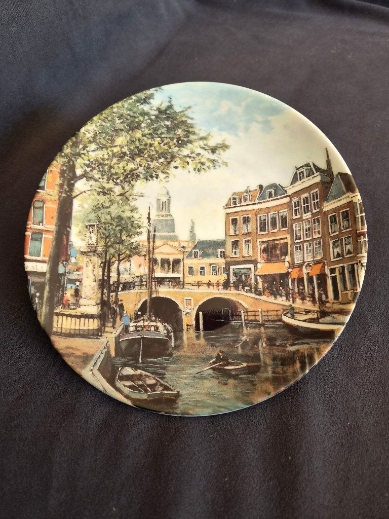 8 Sier/wandborden Royal Mosa "De Grachten van Holland", Antiek en Kunst, Ophalen of Verzenden