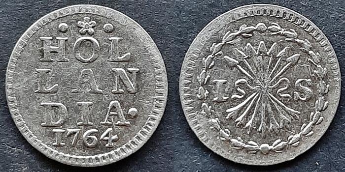 Bezemstuiver Holland 1764 Pr, Verzenden, Vóór koninkrijk, 5 cent, Zilver