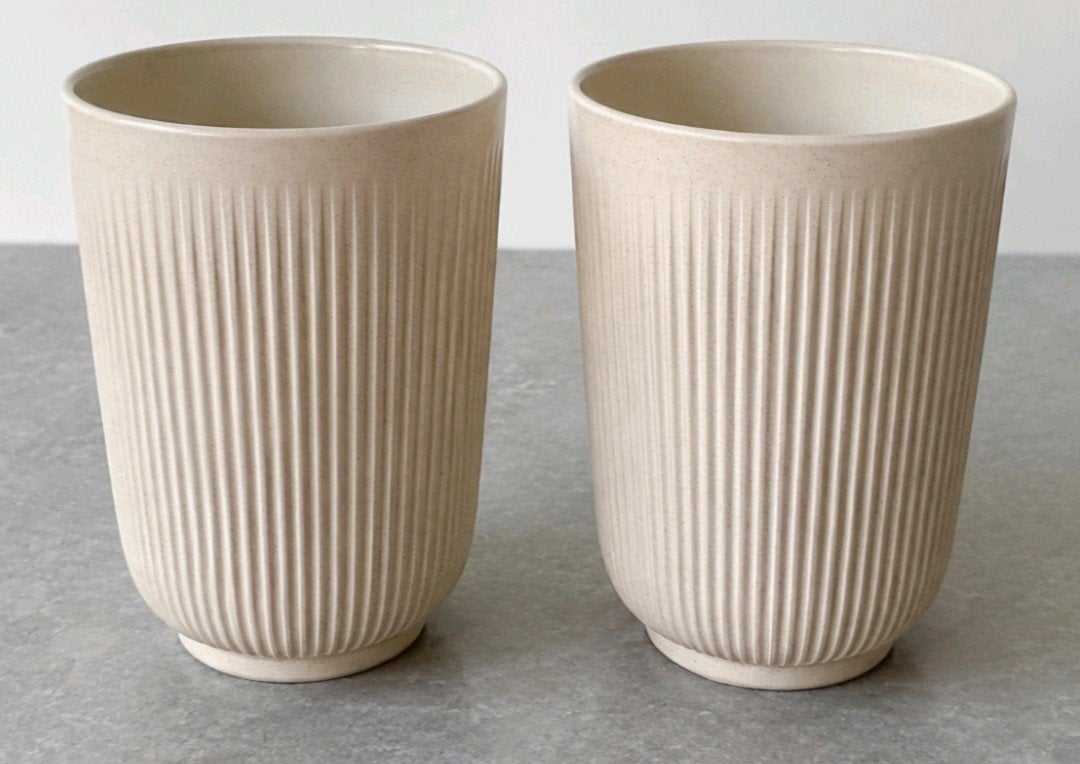 Nespresso Mugs | 2 stuks | Bèige / Crème, Overige materialen, Ophalen of Verzenden, Zo goed als nieuw, Overige stijlen
