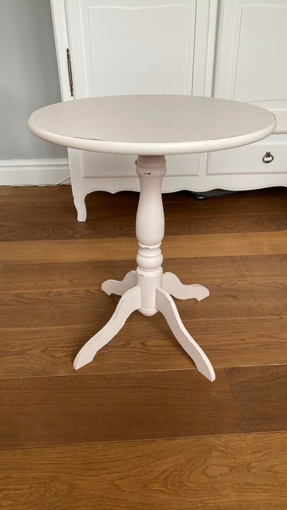Brocante Roze Bijzettafel - Charmant & Stijlvol, 45 tot 60 cm, Minder dan 55 cm, Gebruikt, Rond