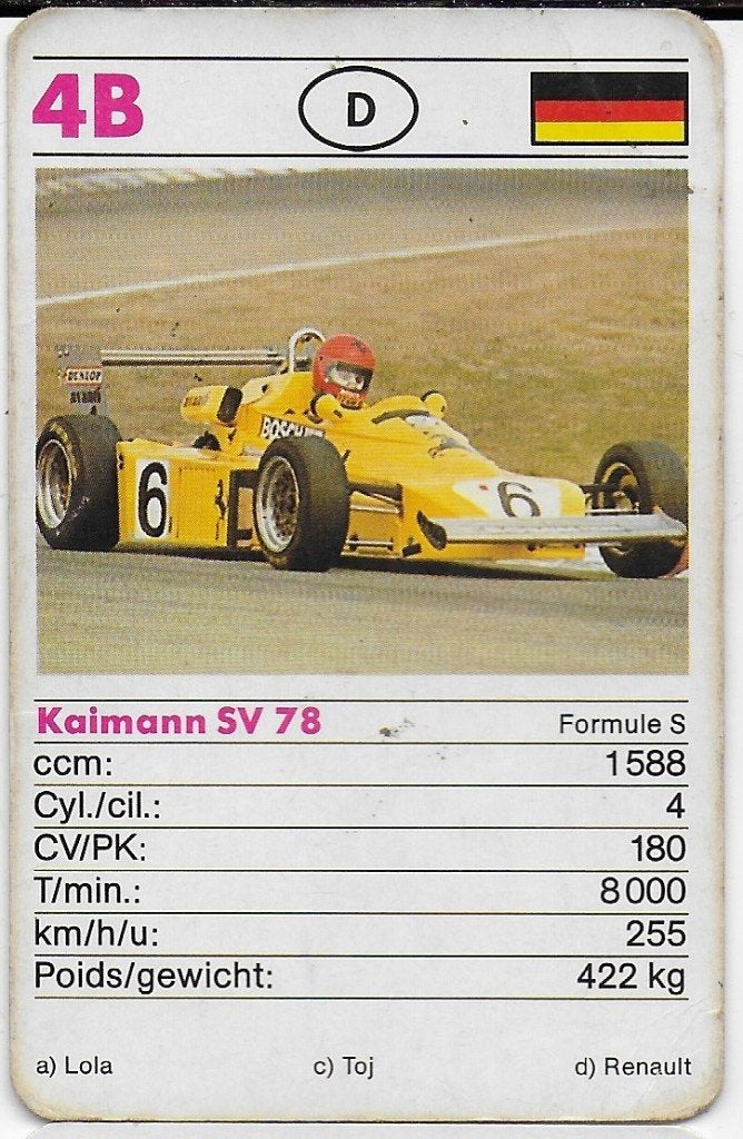 B357 autokaartje kaimann sv 78 ( 4b ), Ophalen of Verzenden, Zo goed als nieuw, Auto's