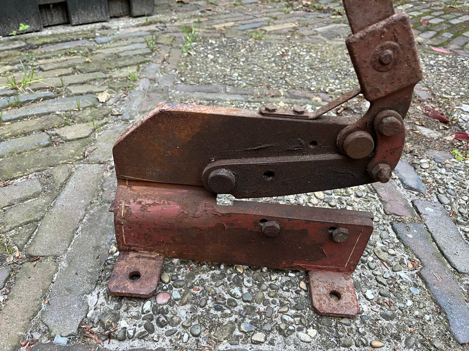 Oude handbediende metaalschaar / plaatknipper, Ophalen of Verzenden, Gebruikt
