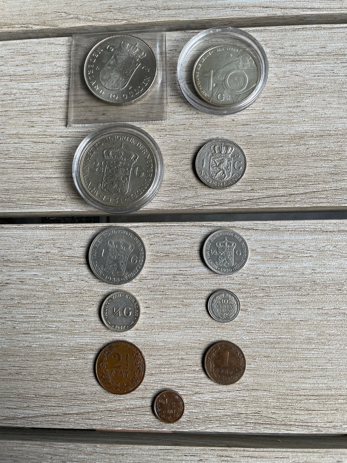 Munten van 4 generaties koningshuis: Willem III t/m Beatrix, Koning Willem III, Setje, Zilver, Overige waardes