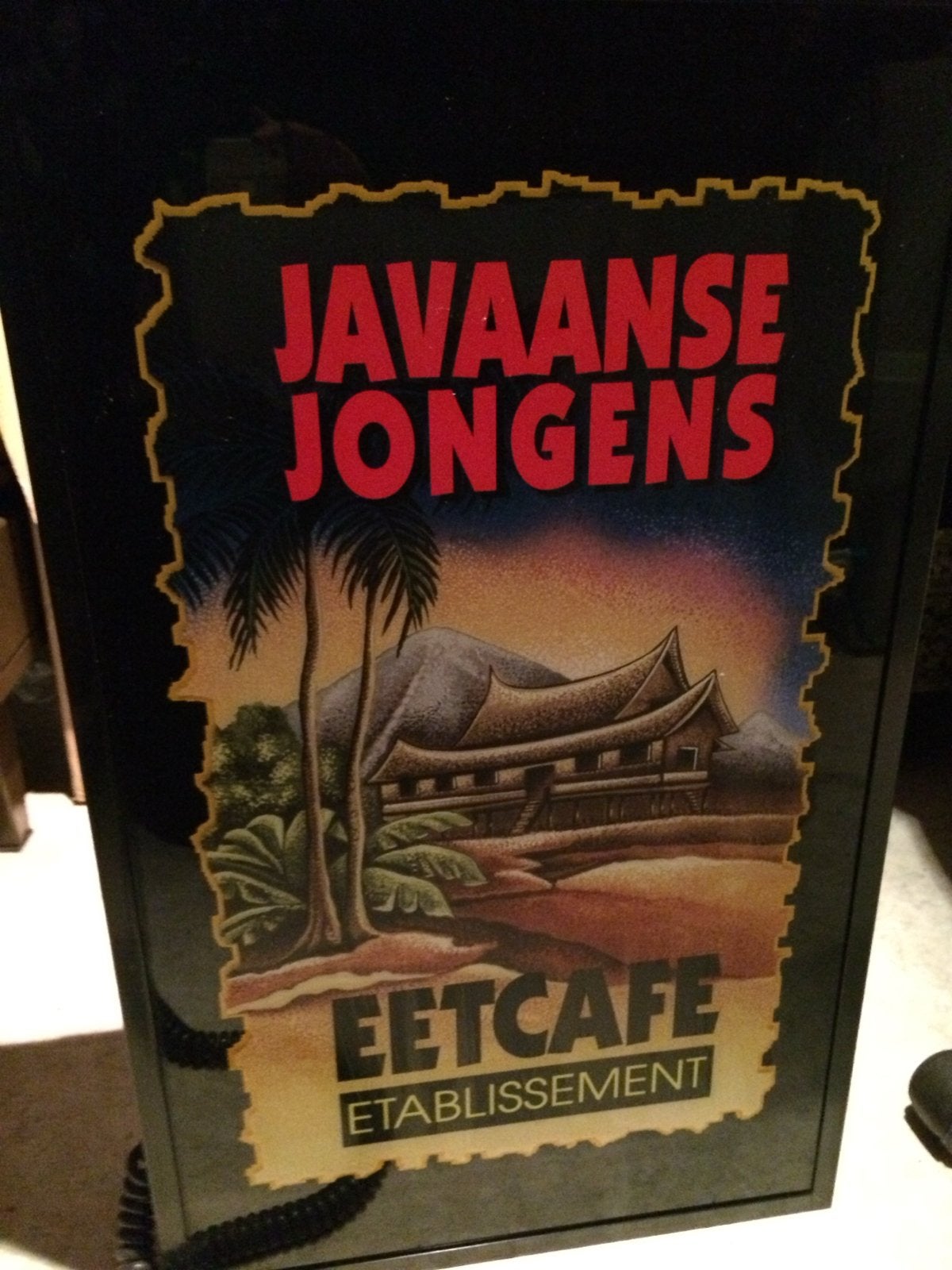 Lichtbak Eetcafé Javaanse Jongens, Ophalen, Gebruikt, Lichtbak of (neon) lamp