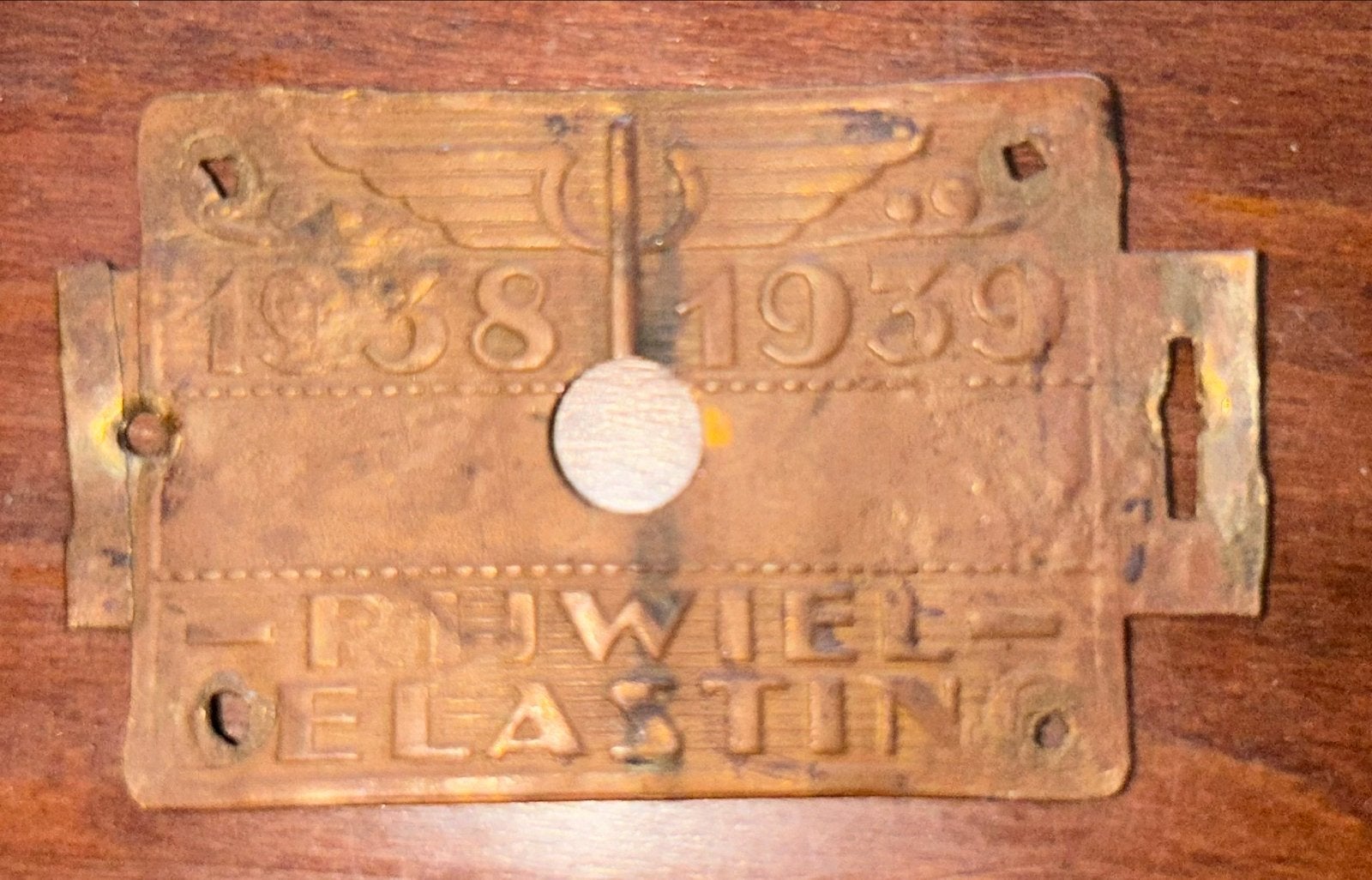 RWB Rijwielbelasting plaatje 1938-1939 voor minder bedeelden, Verzamelen, Ophalen of Verzenden, Gebruikt