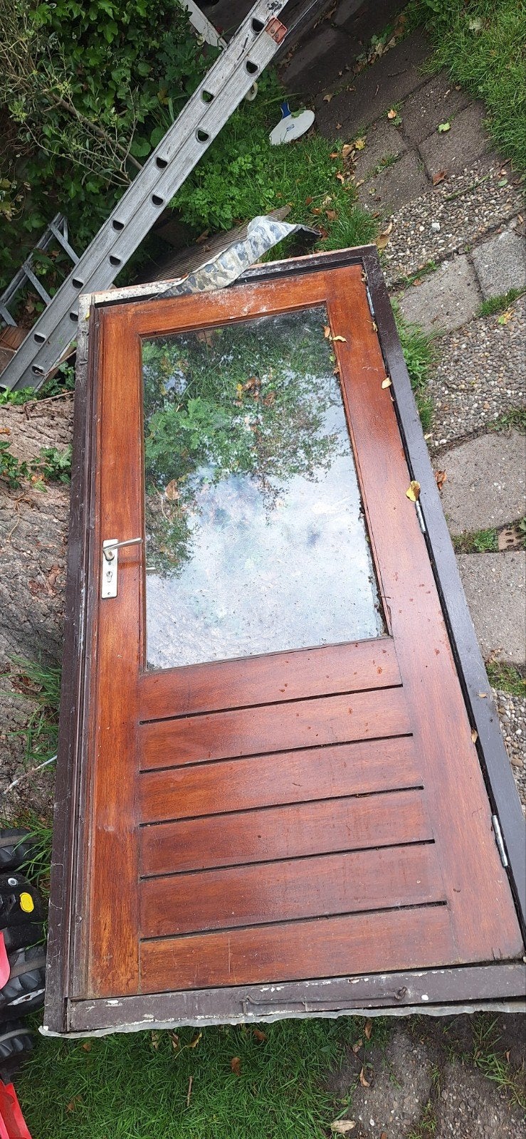 Deurkozijn met deur en glas - 95.5x213 cm, Doe-het-zelf en Verbouw, Deuren en Horren, Ophalen of Verzenden