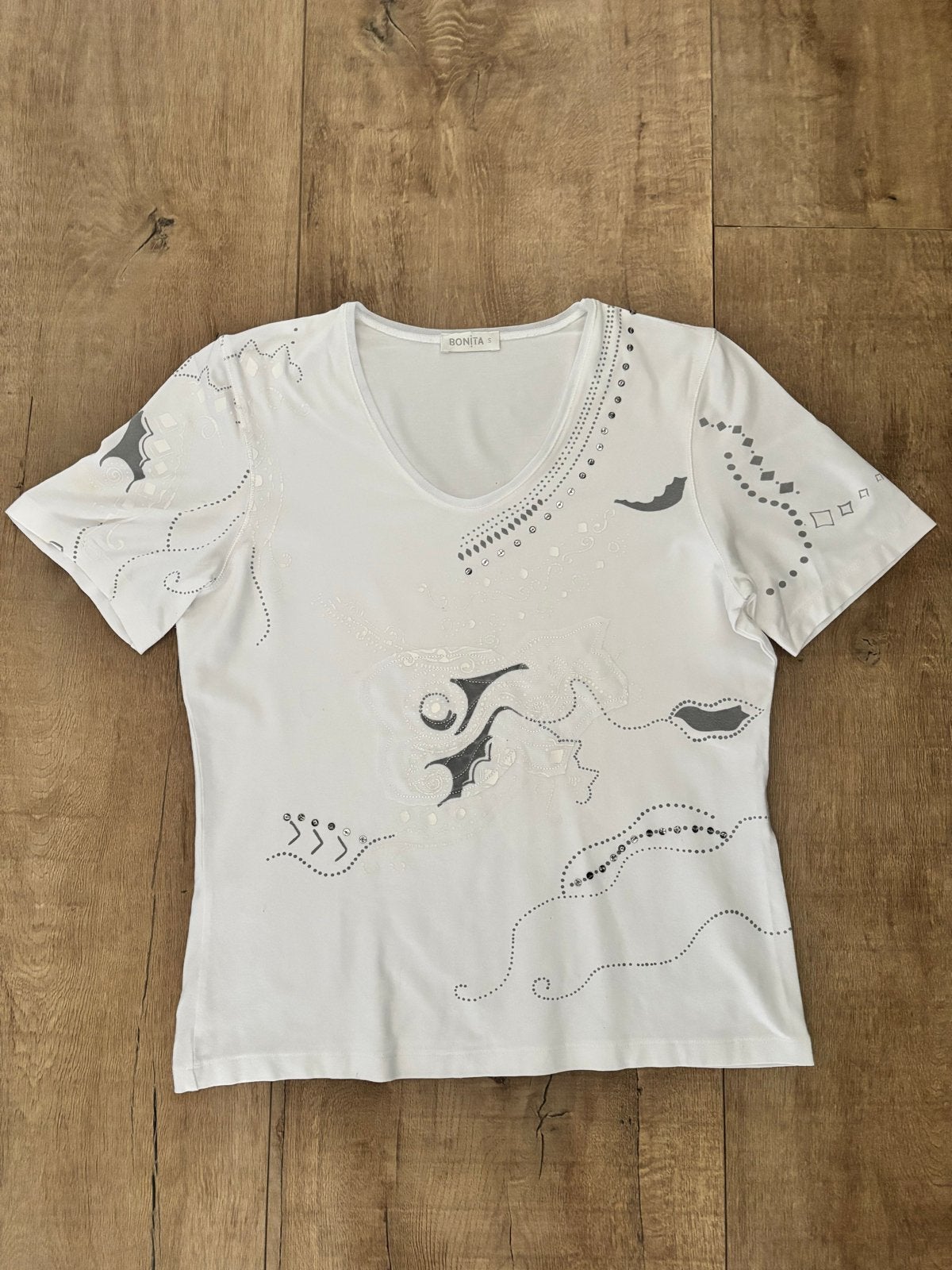 Bonita T-shirt maat S, Wit, Ophalen of Verzenden, Zo goed als nieuw, Korte mouw