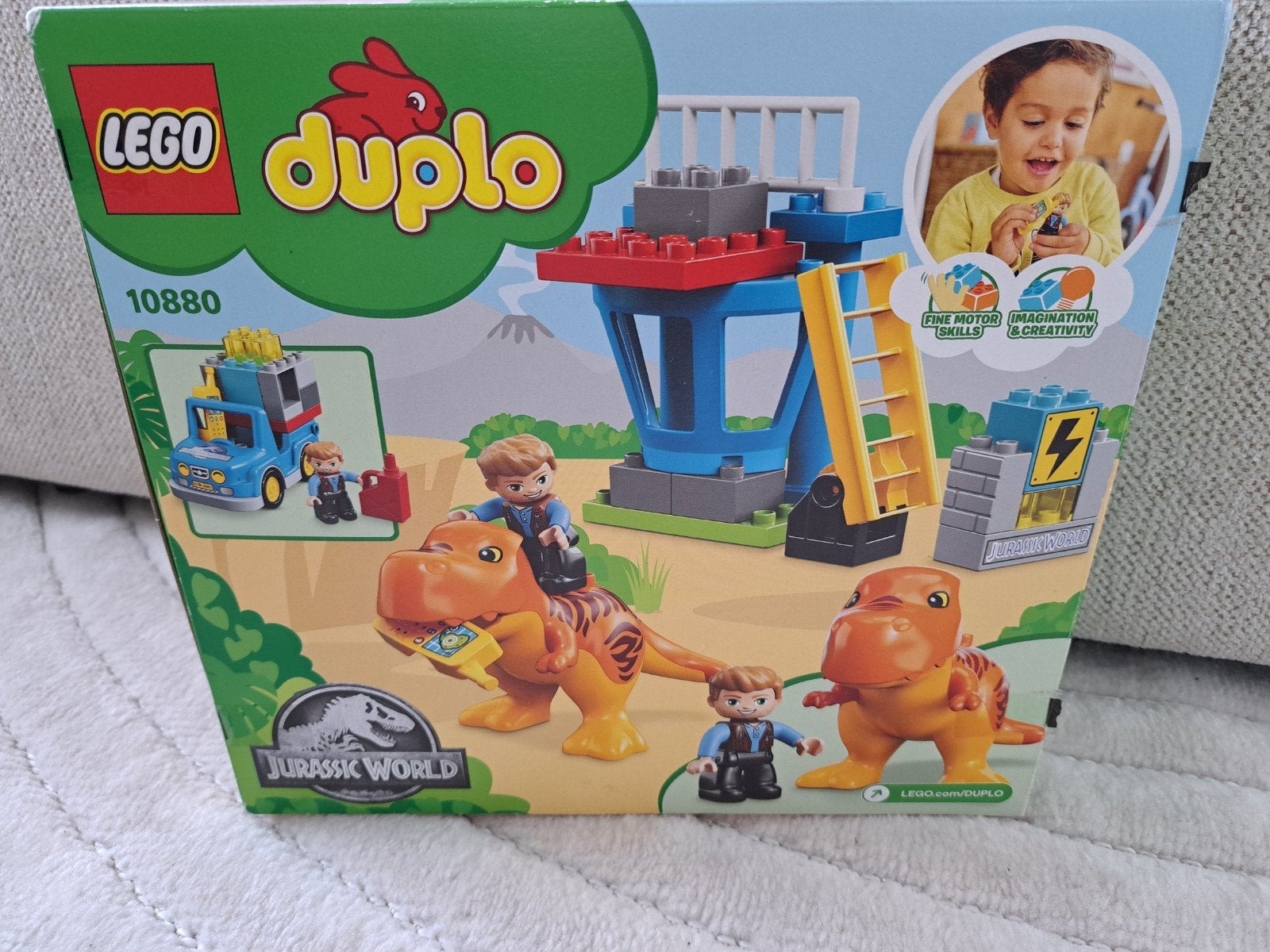 Lego Duplo Jurassic World 10880 T-Rex toren, Gebruikt, Inclusief instructies, Jurassic World, Ophalen of Verzenden