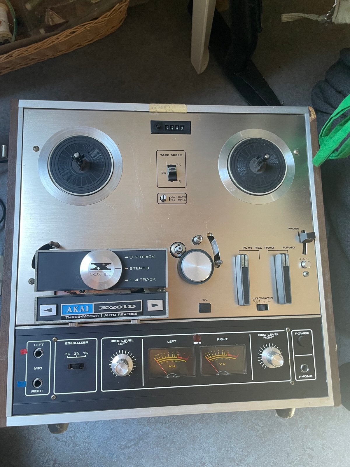Akai x-201D bandrecorder, Ophalen of Verzenden, Bandrecorder, Met stofkap