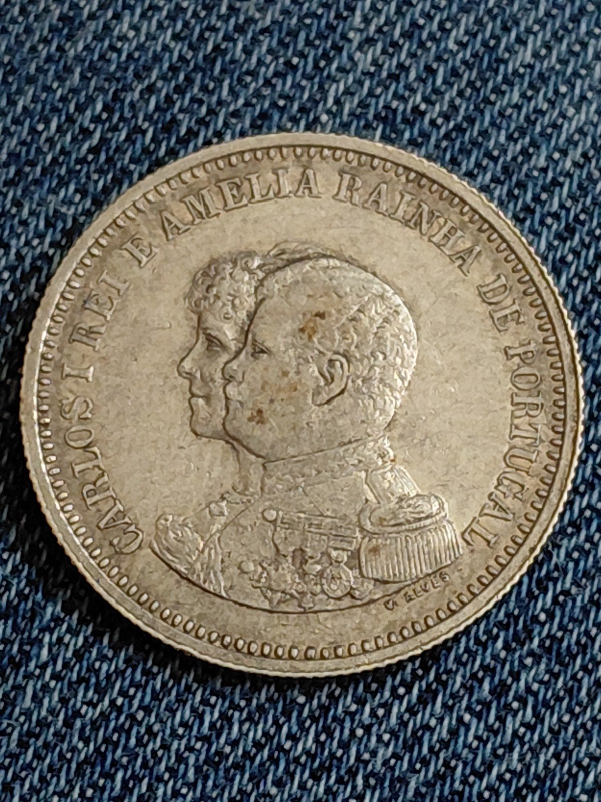 Portugal 200 Reis 1899 Carlos I Ontdekking India - Zilver, Verzenden, Overige landen, Losse munt, Zilver