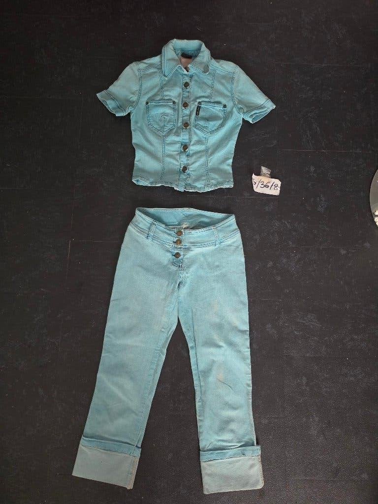 Plein Sud Jeans setje broek met blousje maat S/36, Blauw, Plein Sud Jeans, Ophalen of Verzenden, Zo goed als nieuw